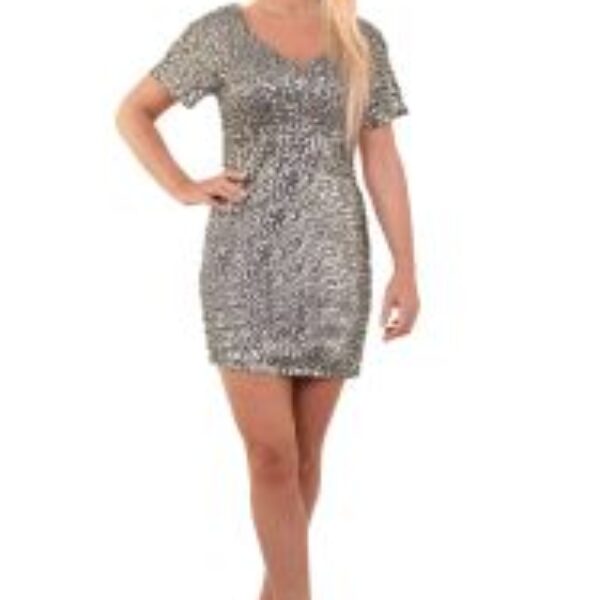 Jurk pailletten zilver