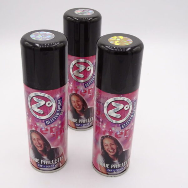 Glitter haarspray zilver, goud en multi colour