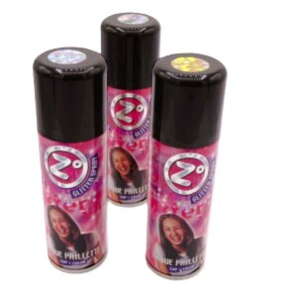 Glitter haarspray in zilver, goud en multi colour