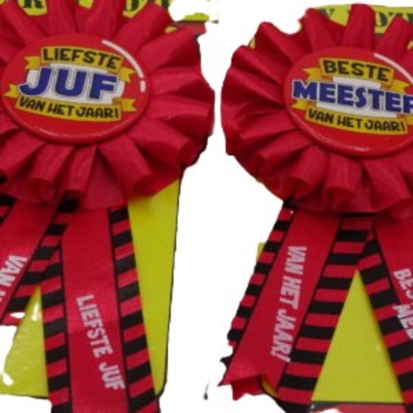 Party rozet voor de juf of meester