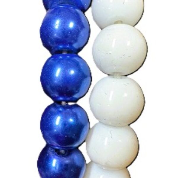 Parel armband blauw en wit