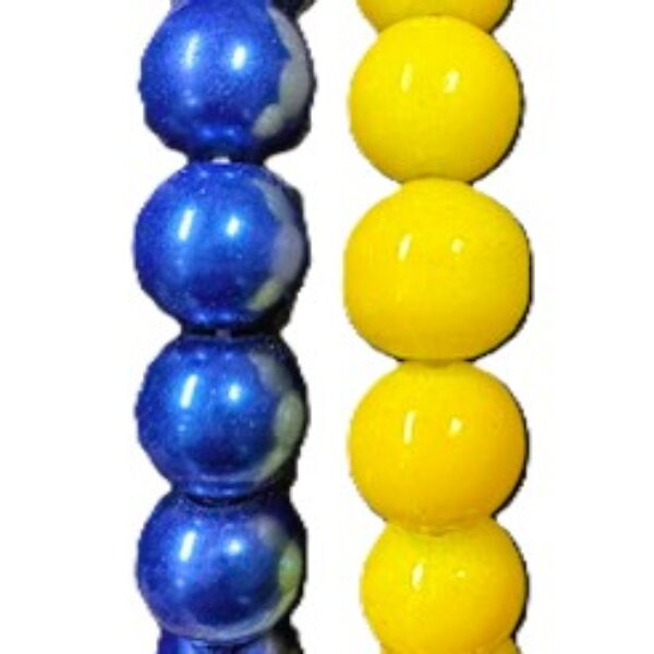 Parel armband blauw en geel