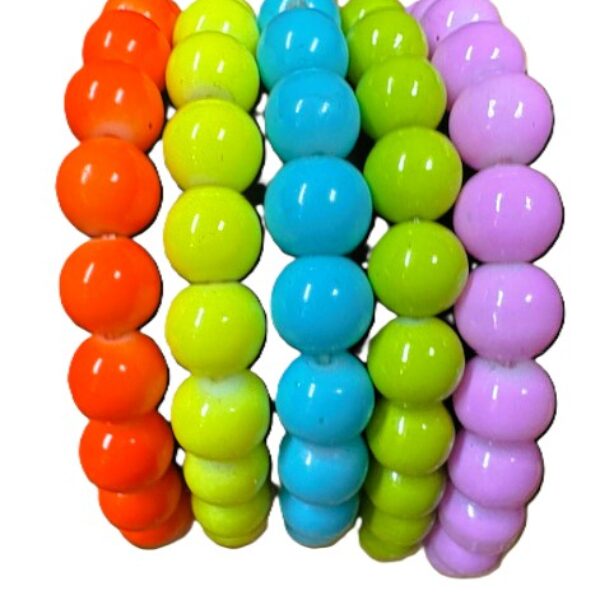 Parel armband glas neon kleuren