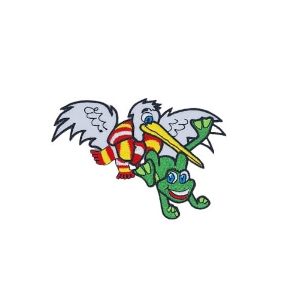 Embleem Ooievaar met babykikker