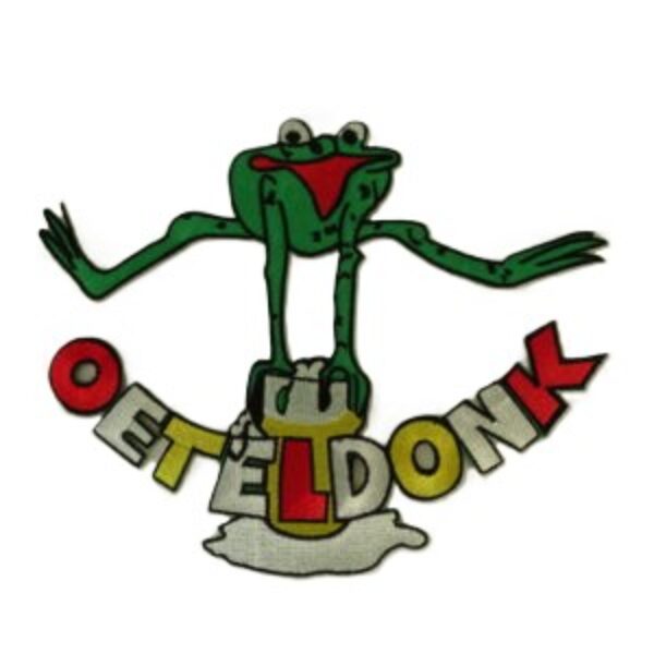 Embleem kikker op bierglas