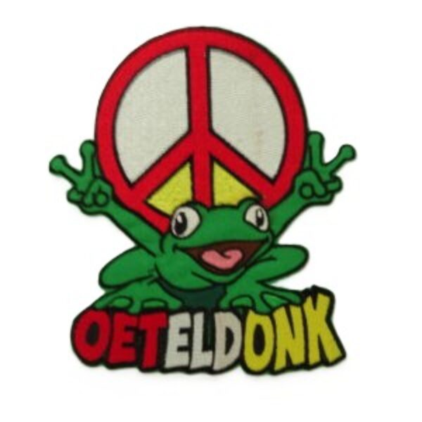 Embleem kikker Peaceteken