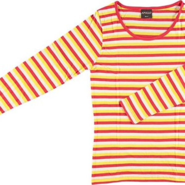 Oetelshirt dames rood wit geel
