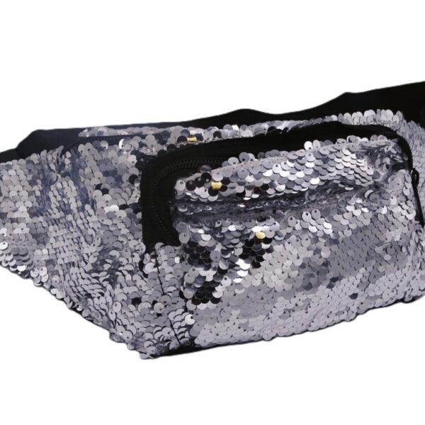 Heuptasje zilver met pailletten