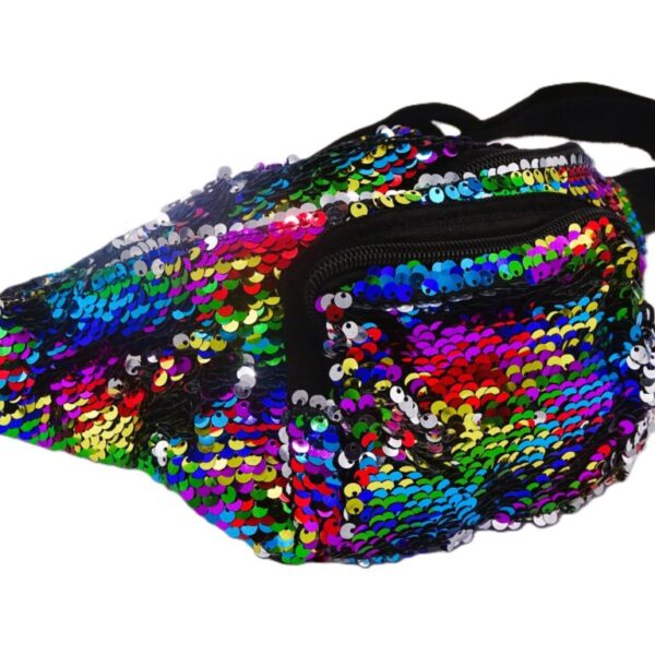 Regenboog heuptasje met pailletten