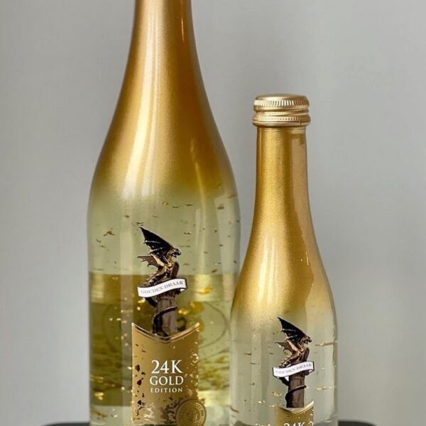 Gouden Draak cava met echt bladgoud in de fles