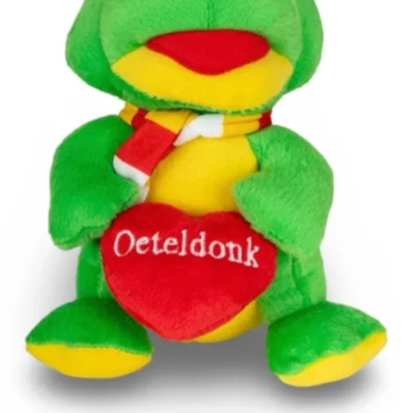 Pluche kikker met hartje