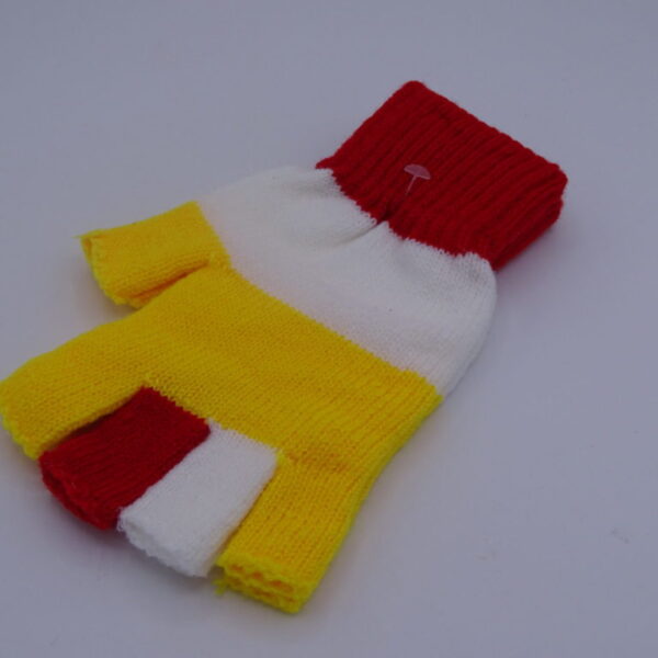 Vingerloze handschoen Oeteldonk rood wit geel