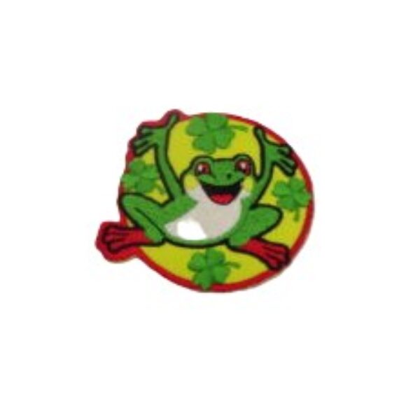 Embleem kikker klavertjes