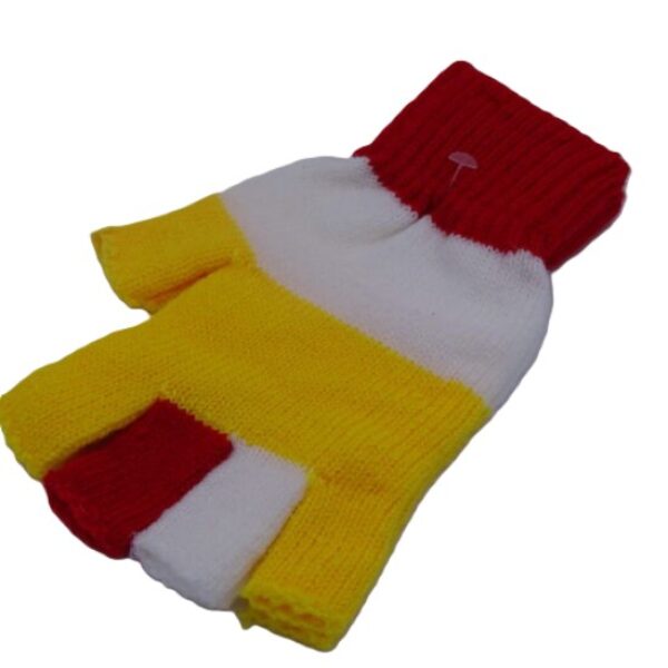 Vingerloze handschoenen kind Oeteldonk rood wit geel