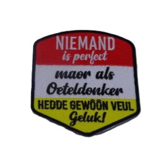 Embleem niemand is perfect