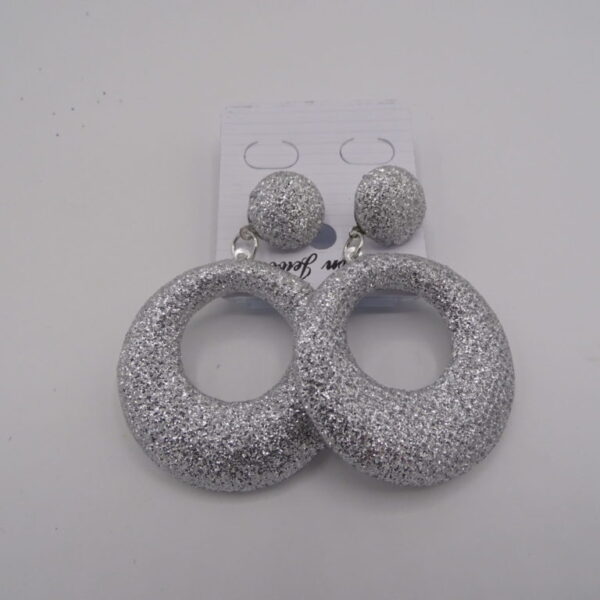 Glitter oorbellen June zilver