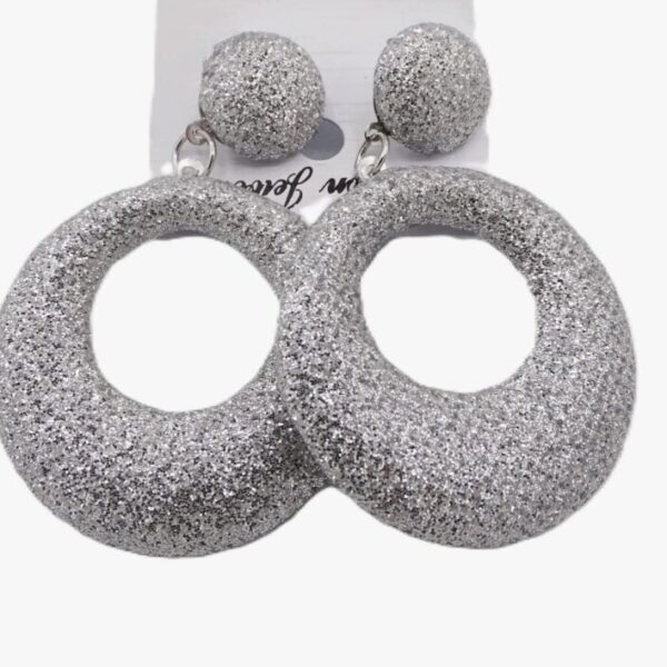 Glitter oorbellen June zilver