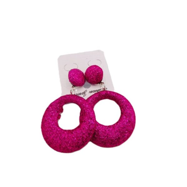 Glitter oorbellen June pink