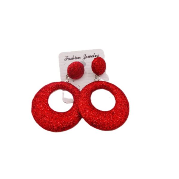 Glitter oorbellen June rood