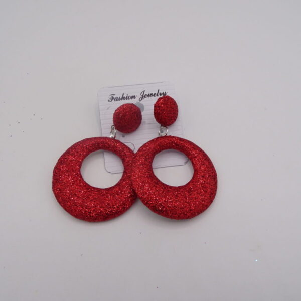 Glitter oorbellen June rood