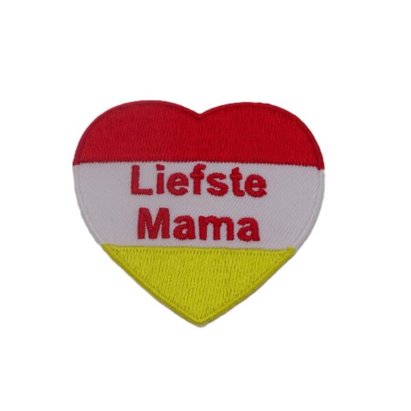 Embleem rood wit geel hart liefste mama