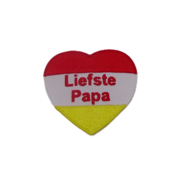 Embleem rood wit geel hart liefste papa