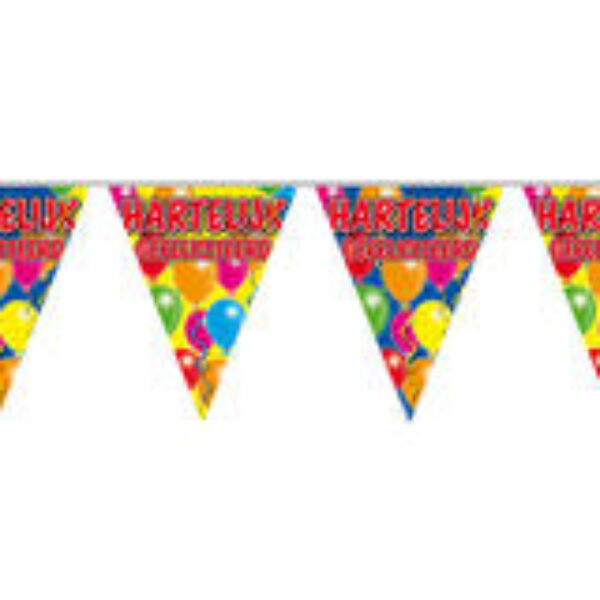 Vlaggenlijn puntvlag hartelijk gefeliciteerd