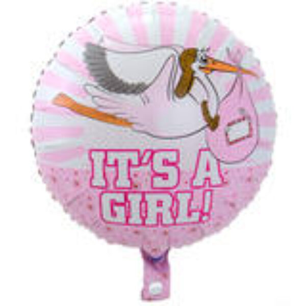 Folieballon it's a girl met helium
