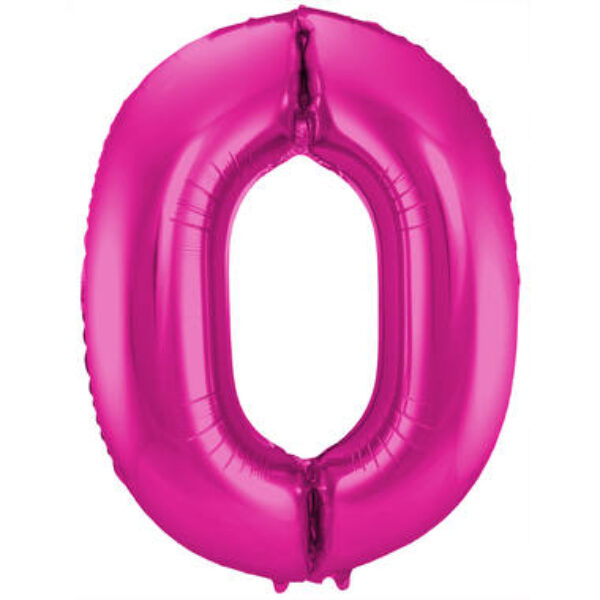 Folie ballon cijfer pink 0 tm 9 met helium (alleen ophalen)