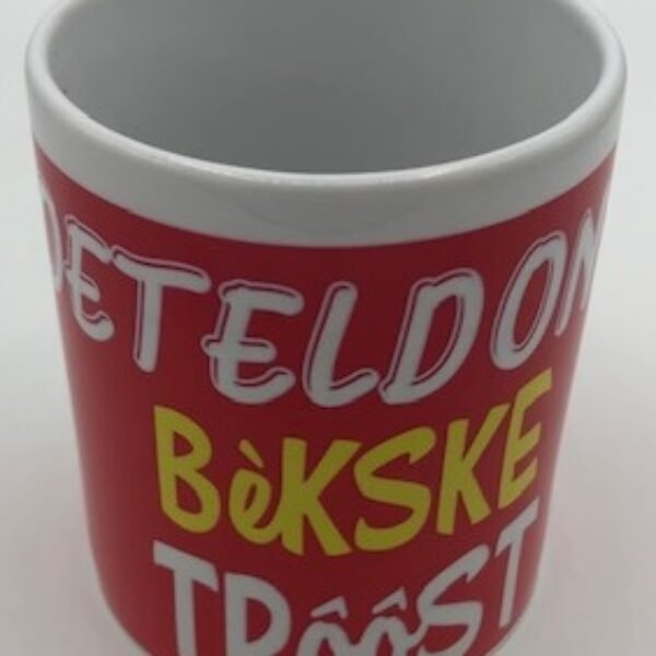 Beker met de tekst: Oeteldonks Bekske Trôôst