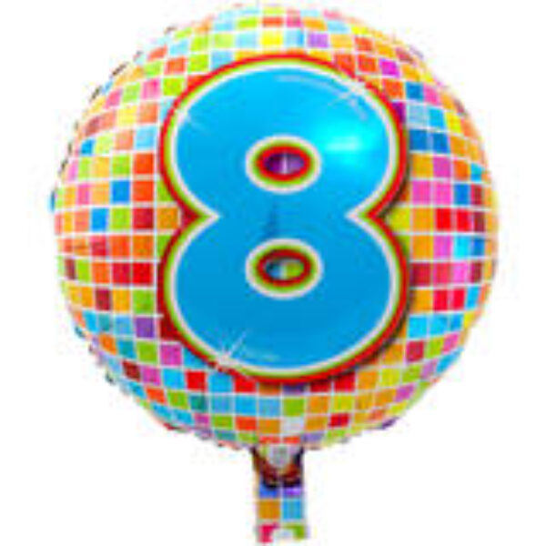 Folie ballon cijfer 8 met helium