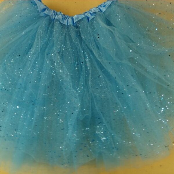 Tule rok met glitter licht blauw