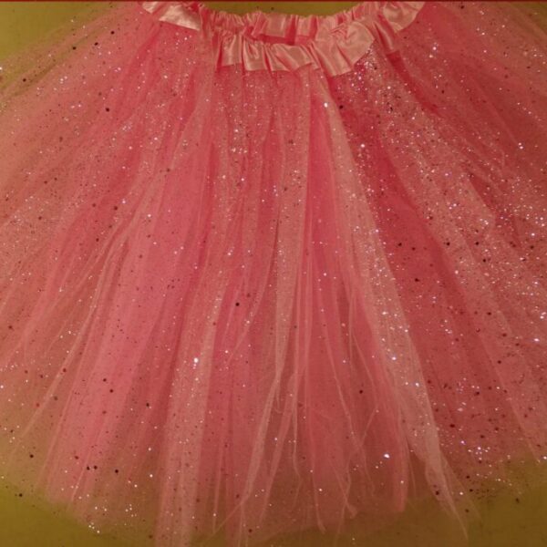 Tule rok met glitter licht roze