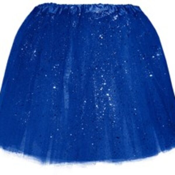 Tule rok donker blauw met glitter