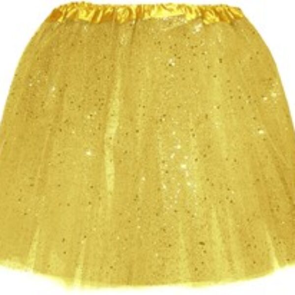 Tule rok geel met glitter