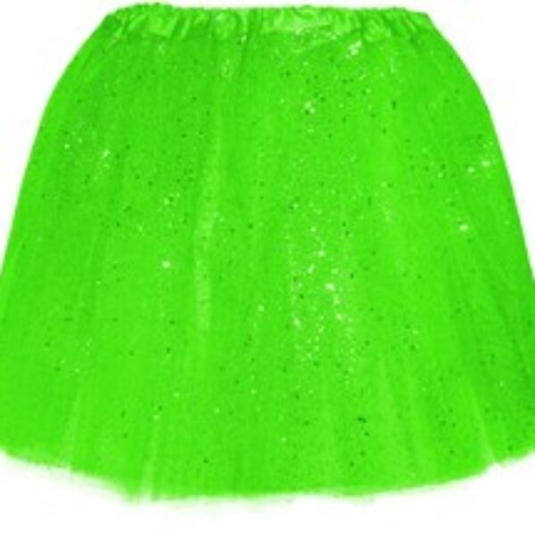 Tule rok licht groen met glitter