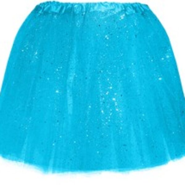 Tule rok turqoise met glitter