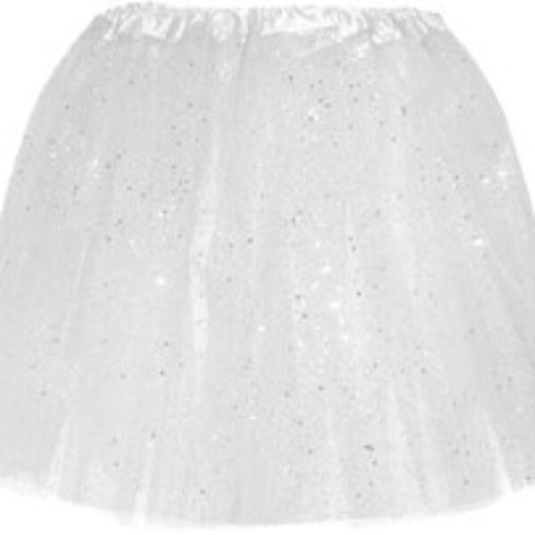 Tule rok wit met glitter