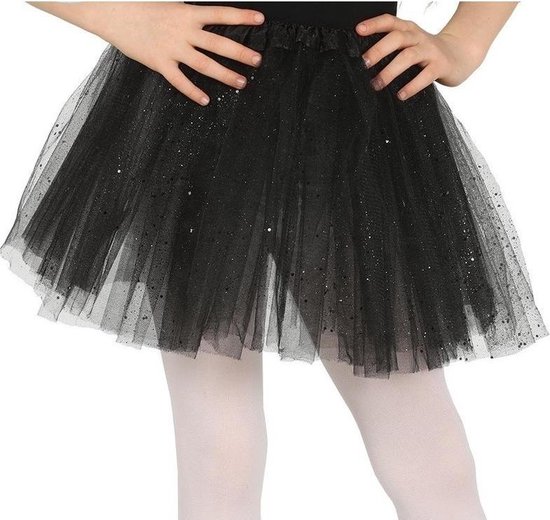 Telegraaf Mondstuk Gemaakt van Tule rok met glitter zwart – Feestparadijs