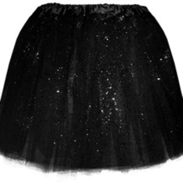 Tule rok zwart met glitter