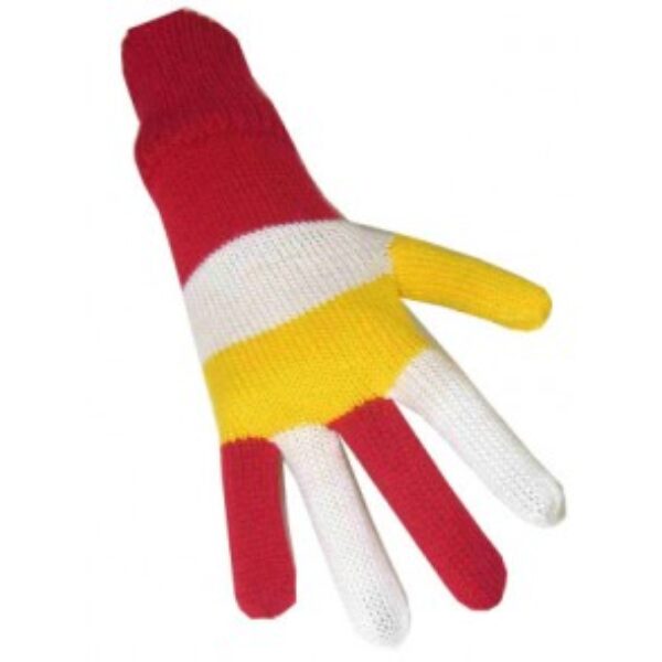 Handschoenen met vingers Oeteldonk rood wit geel