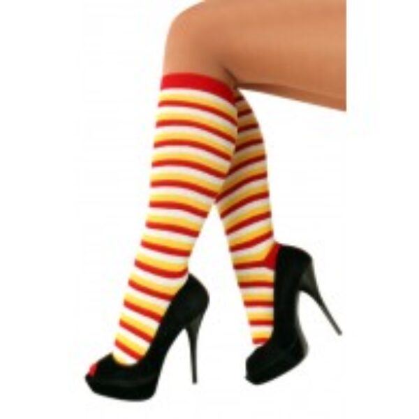 Kniesokken Oeteldonk rood wit geel