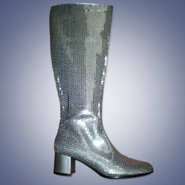 Laarzen met pailletten zilver