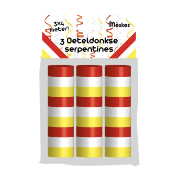 Serpentine 3 rolletjes rood wit geel