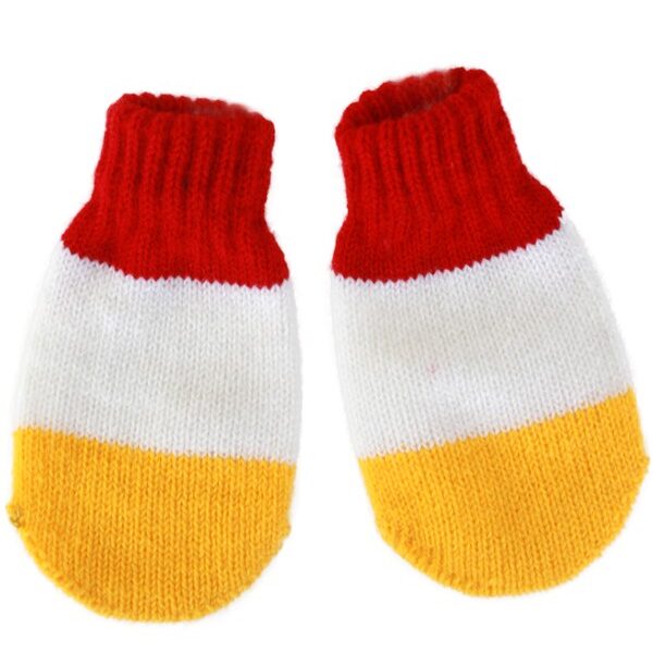 Gebreide wanten kinderen rood/wit/geel
