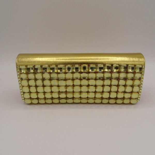 Luxe gala tas goud met strass stenen