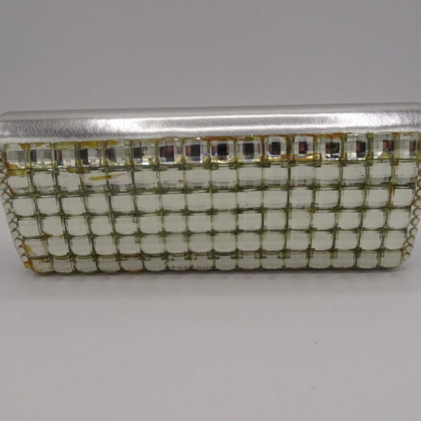 Luxe gala tas zilver met strass stenen