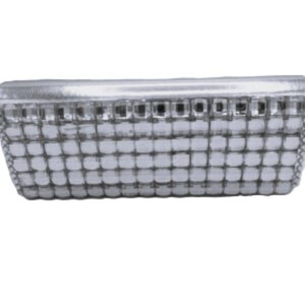 Luxe gala tas zilver met strass stenen