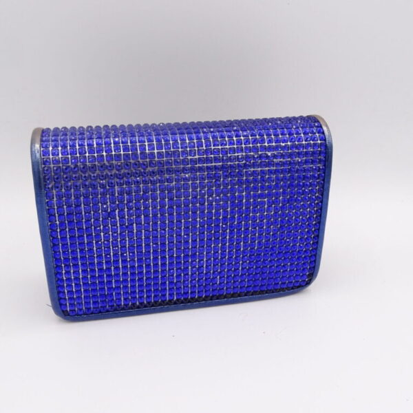 Gala tas blauw met kleine blauwe strass steentjes