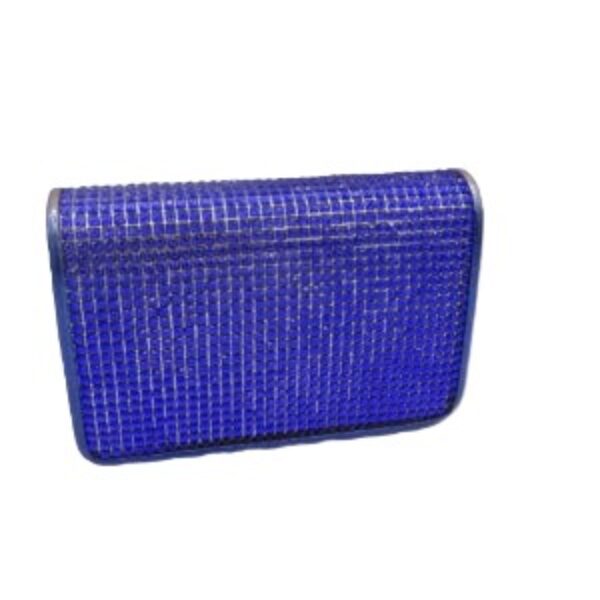 Gala tas blauw met kleine blauwe strass steentjes